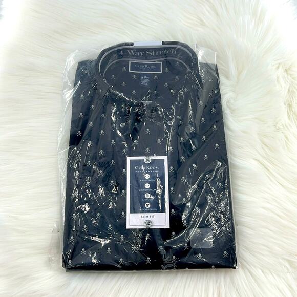 Club Room Performance Slim Fit Long Sleeve - Skulls - Medium - New with tags - Picture 1 of 4